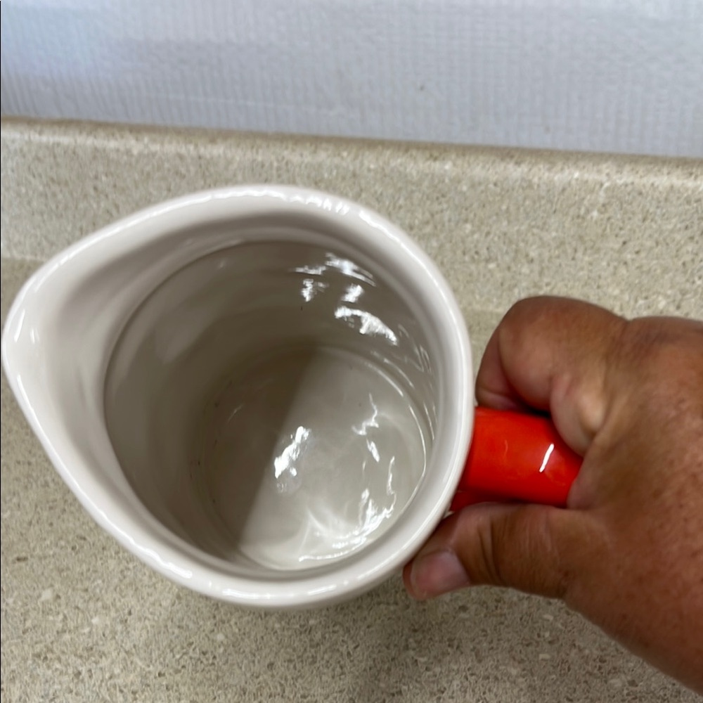 Rae Dunn White Orange Juice Pitcher with Orange Handle - Picture 4 of 5